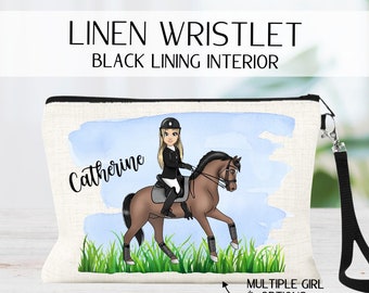 Horse Rider Gift, Personalized Horse Riding Makeup Bag, Horse Lover Gift, Horse Riding Zipper Pouch, Gift for Horse Rider, Gift for Her