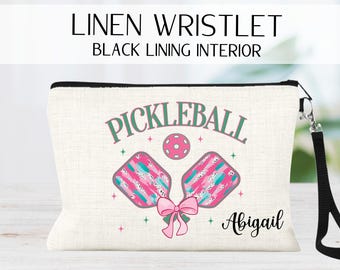 Girls Pickleball Bag, Personalized Pickleball Gift, Gift for Pickleball Players, Pickleball Team Gifts, Pickleball Name Zipper Pouch