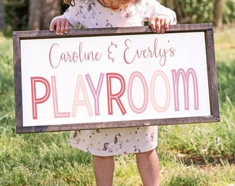 Personalized Playroom Sign, Custom Child's Name Sign, Girls Play room Decor, Boys Wall Art, Kids Name Play Art