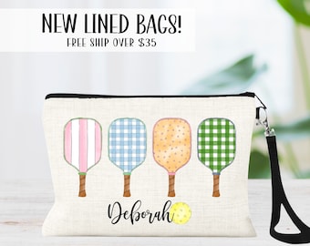 Pickleball Bag, Personalized Pickleball Gift, Pickelball Paddle Makeup Bag, Girls Pickleball Zipper Pouch, Pickleball Team Gift, Coach Gift