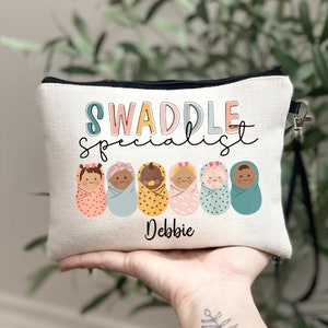 Swaddle Specialist Bag, Personalized Labor and Delivery Gift, Nicu Nurse,Mother Baby Nurse Bag, Nurse Cosmetic Bag, Nurse Appreciation Gift