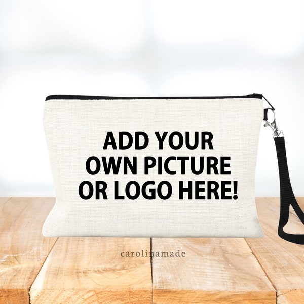 Custom Design Bag, Business Logo Promotional Items, Branded Items, Design Your Own Bag, Makeup Travel Bag, Personalized Picture Wristlet