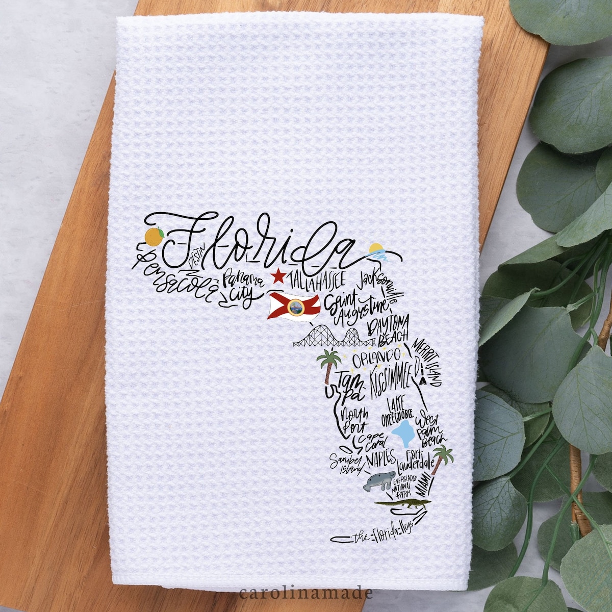 Florida Hand Towel, Florida Kitchen Towel, Florida Airbnb Decor, Florida Vacation Rental Decor, Rental Home Towel, Florida State Gift Ideas - Etsy