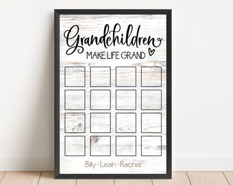 Grandchildren Sign, Picture Display Sign, Make Life Grand Photo Sign, Personalized Gift for Grandma, Mother's Day Gift, Gift from Grandkids