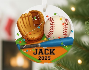 Personalized Baseball Ornament, Custom Baseball Ornament, Baseball Player Gift for Girls, Baseball Team or Coach Christmas Keepsake Idea