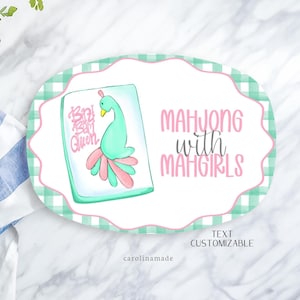 Mahjong Party Platter, Personalized Mahjong Plate, Mother&#39;s Day Gift, Mahjong Birthday Gift, Mahjong Tile Gift Idea, Mahj girls Party Decor