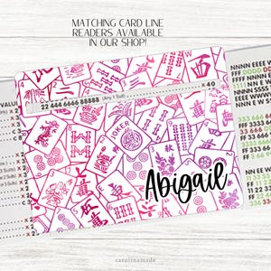 Bolsa para la noche de juegos de Mahjong, Bolsa personalizada para Mahjong, Regalo personalizado para jugadores de Mahjong, Estuche con cremallera para fichas de Mahjong imagen 2