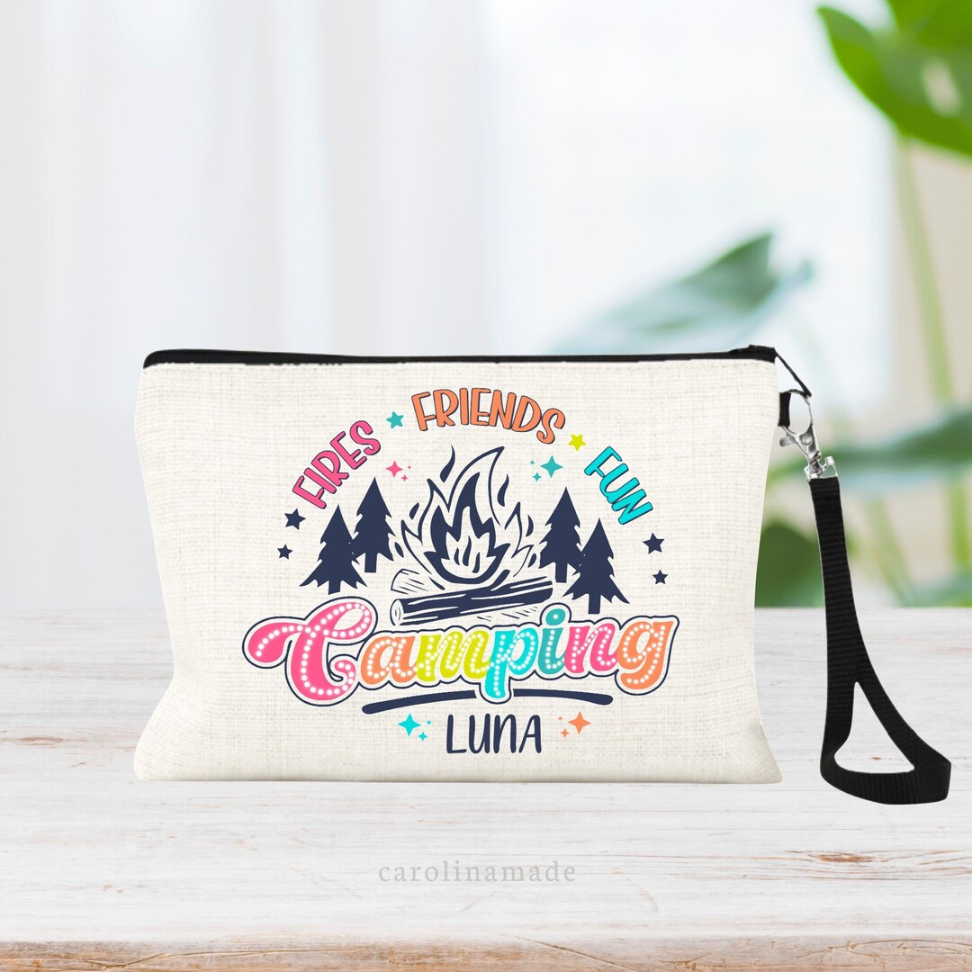 Camping Makeup Bag, Personalized Girls Summer Camp Bag, Gift Idea for