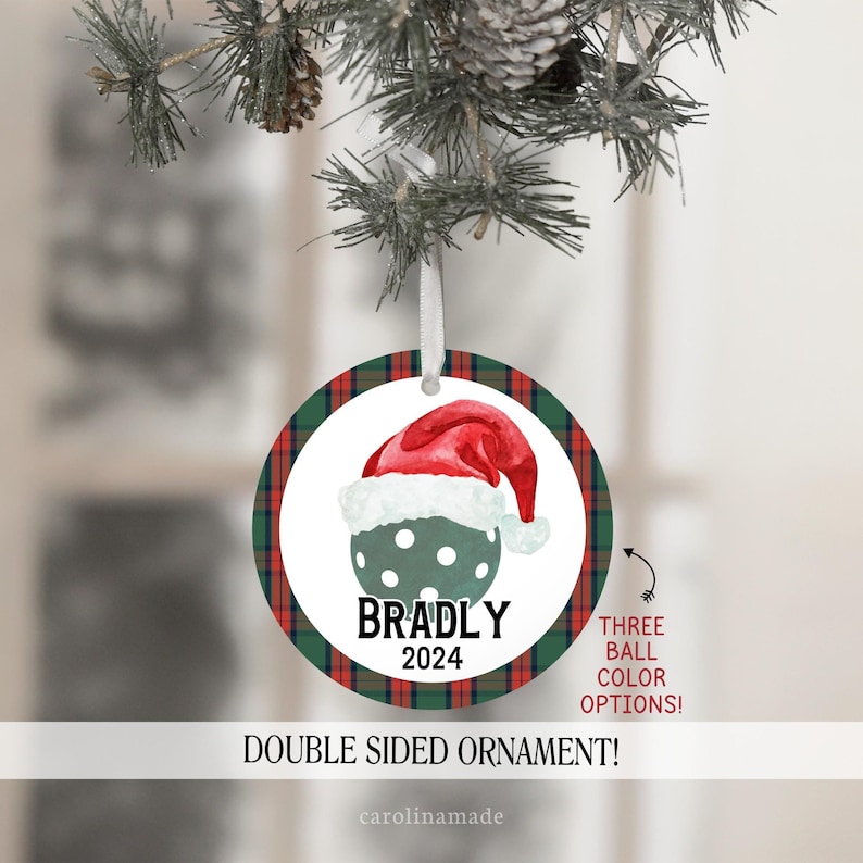 Carolina Made Pickleball Santa Ornament