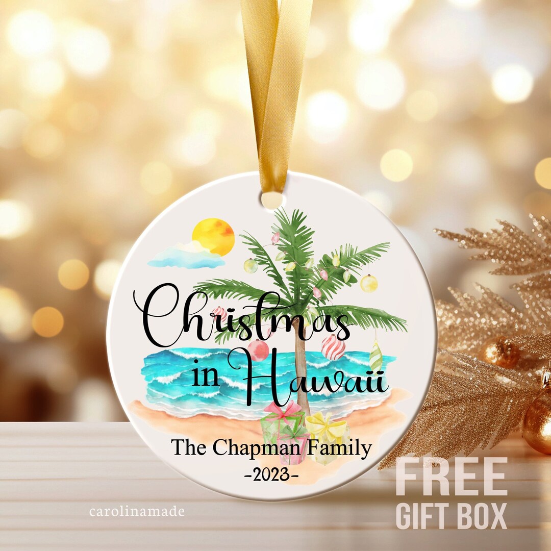 Christmas at the Beach Ornament, Family Vacation Christmas Ornament Vacation Christmas Ornament