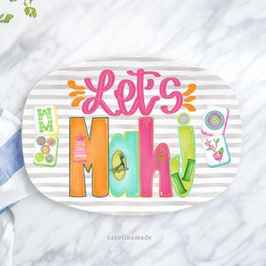 Let&#39;s Mahjong Party Platter, Personalized Mahjong Plate, Mother&#39;s Day Gift, Mahjong Birthday Gift, Mahjong Tile Gift Idea, Mahj girls Party