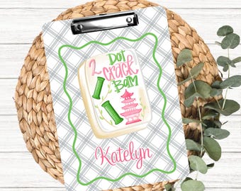 Dot Crack Bam Tile Mahjong Clipboard, Personalized Mahjong Clipboard for Score Keeping, Custom Gift for Mahjong Player, Mah Jongg Tournament
