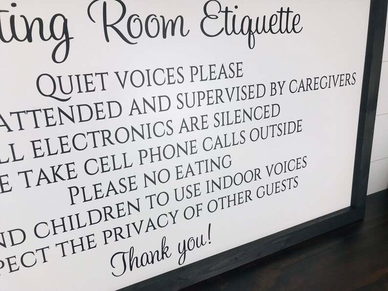 Waiting Room Sign Waiting Room Etiquette Business Signage Etsy