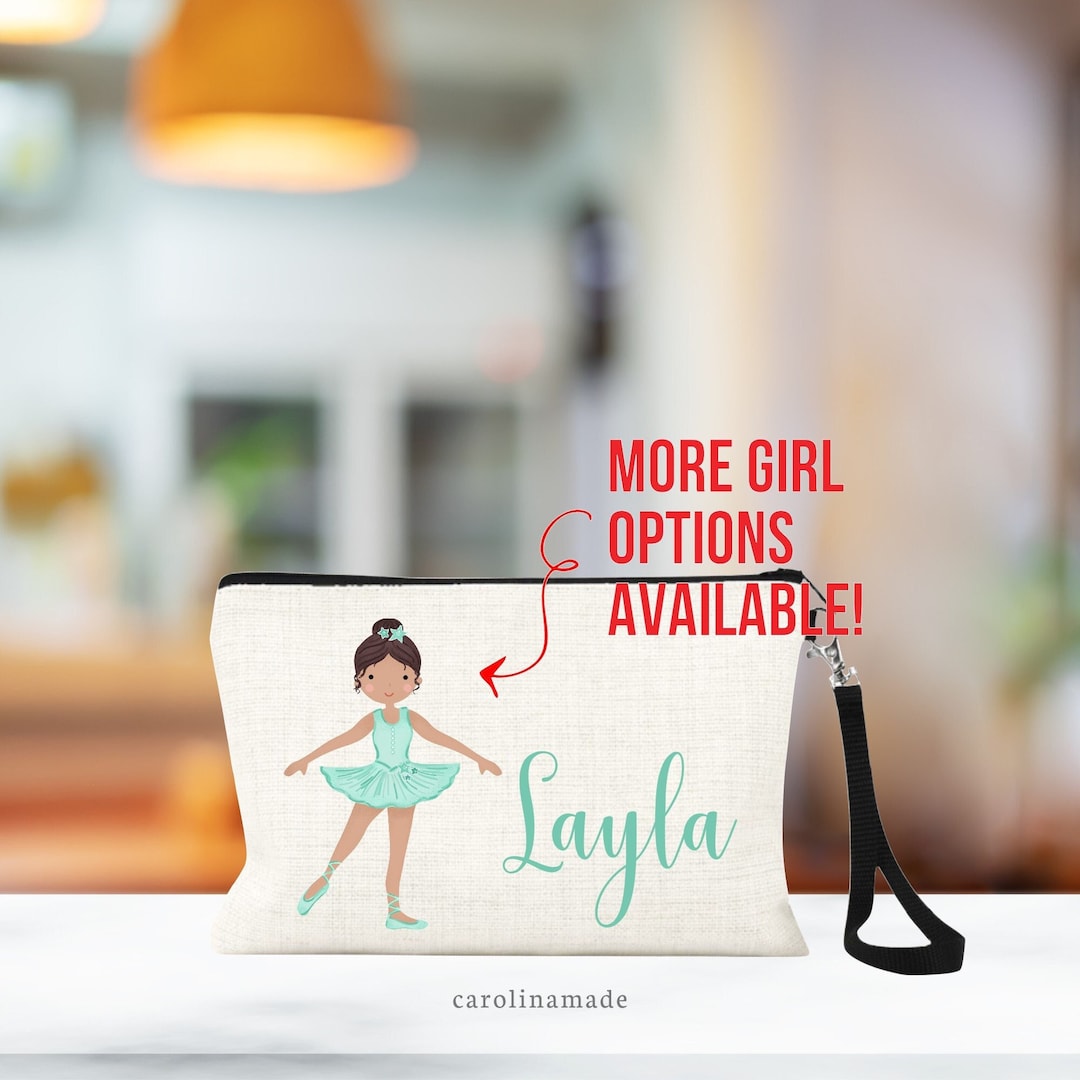 Personalized Dance Cosmetic Bag, Ballerina Makeup Bag, Dance Gift Ideas