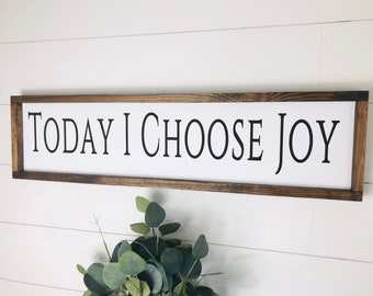 Today I Choose Joy Sign | Inspirational Quote Wall Decor | Farmhouse Sign | Scripture Verse | Joy Wall Art | Bible Verse