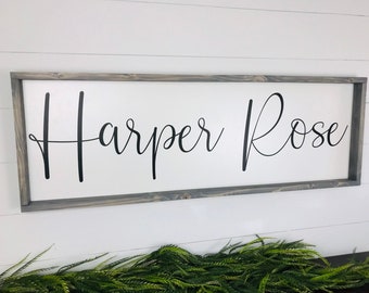 Nursery Name Sign, Over Crib Nursery Decor, Baby Shower Gift, Girl Nursery Name Sign, Boy Name Sign, Wood Nursery Sign, Farmhouse Sign