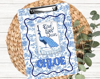 Bird Bam Queen Tile Mahjong Clipboard, Personalized Mahjong Clipboard for Score Keeping, Custom Gift for Mahjong Player, MahJongg Tournament