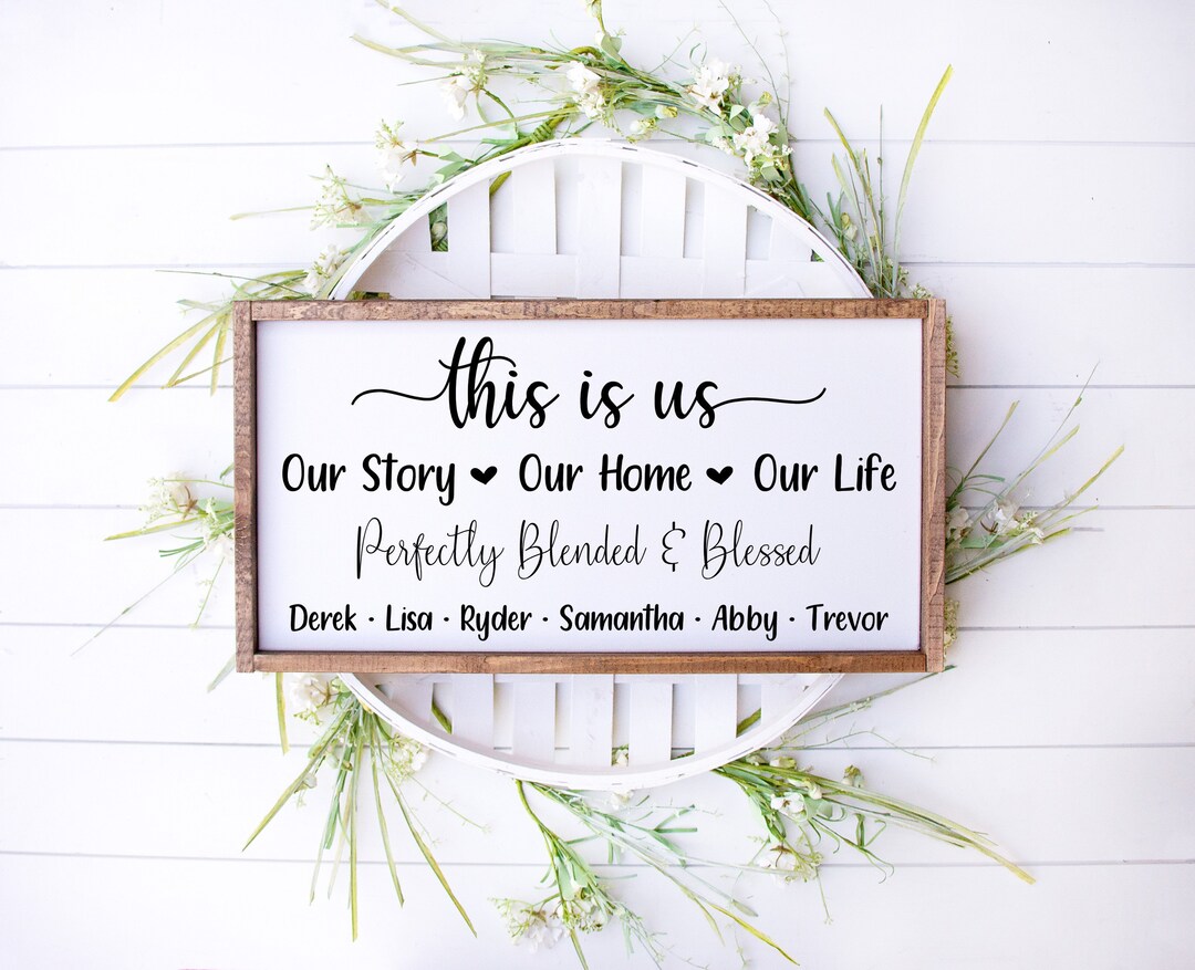 Blended Family Sign, This is Us Family Name Sign, Perfectly Blended and