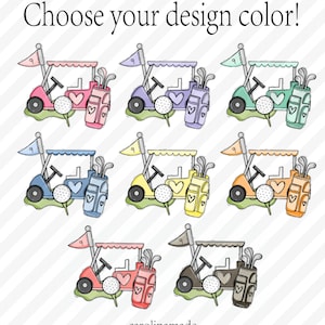 Now offering 8 different color golf cart options! Pink, Purple, Mint, Blue, Yellow, Orange, Red and Gray!