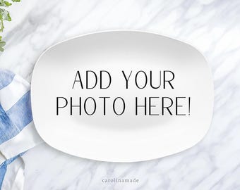 Custom Photo Platter, Personalized Photo Platter Gift Idea, Reusable Family Picture Plate, Photo Keepsake, Photo Plate, Gift for Mom Grandma