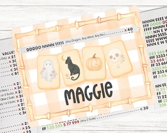 Halloween Mahjong Line Reader, Personalized Mahjong Line Finder Accessory, Halloween Gift for Mahjong Player, Mah Jongg Lover Gift Ideas