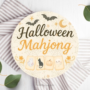Halloween Mahjong Party Plate, Personalized Mahjong Platter, Halloween Mahj Party Plate, Mahjong Birthday Gift, Halloween Mahj Gift Ideas