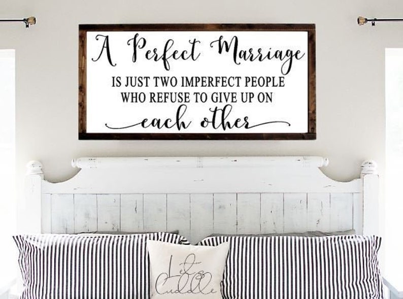 16x16 Framed Sign A Perfect Marriage Rustic Wood Sign 16x16 Farmhouse Wall 825800
