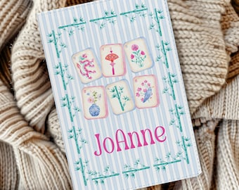 Mahjong Journal, Personalized Mahjong Notebook, Pink Floral Mahjong Tile Journal, Mahjong Game Night, Mahj Score Keeper, Mahjong Gift Ideas