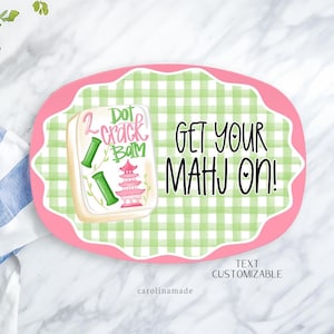 Mahjong Party Platter, Personalized Mahjong Plate, Mother&#39;s Day Gift, Mahjong Birthday Gift, Mahjong Tile Gift Idea, Mahj girls Party Decor
