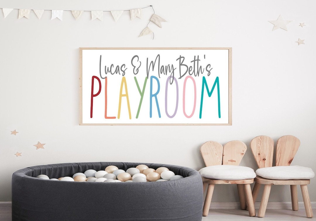 Personalized Playroom Sign, Custom Child's Name Sign, Girls Play Room