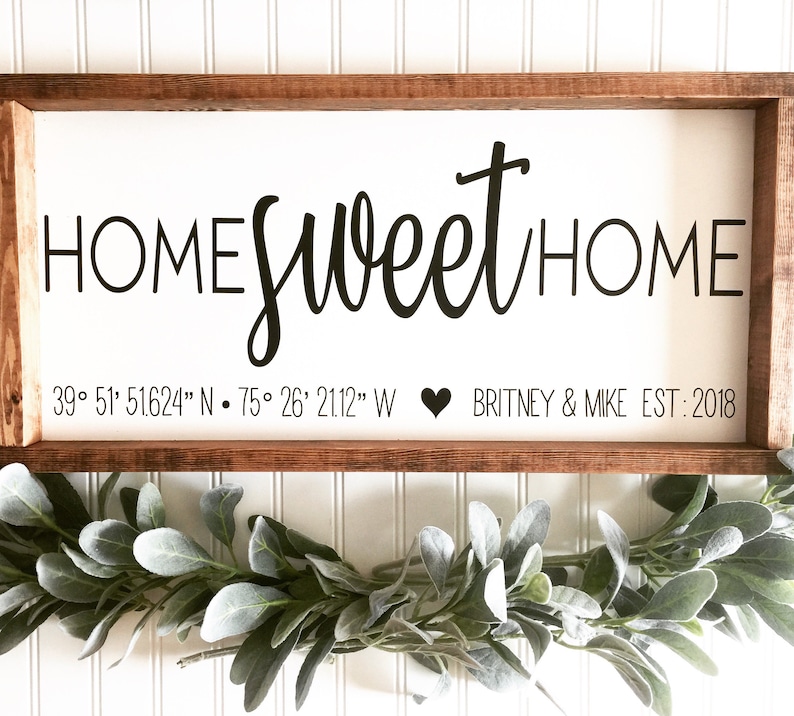 Home Sweet Home Sign Our First Home Coordinates Names Est Etsy Home Sweet Home Sign Our First Home Coordinates Names Est Etsy