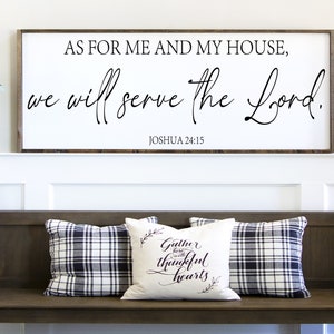 As for me and my house Sign, Joshua 24:15, Christian Entryway Home Decor, Scripture Wall Art, Religious Housewarming Bible Verse Gift