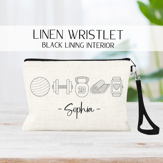 Personalized Fitness Bag, Gym Makeup Toiletry Bag, Muscles & Mascara, Gym Gift, Weightlifting Gifts, Custom Workout Zippered Pouch for Her