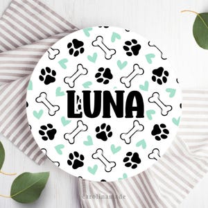 Custom Dog Plate, Personalized Dog Name Plate, Dog&#39;s Birthday Cake Plate, Pet Keepsake, New Pet Owner Gift Idea, Custom Dog Plate