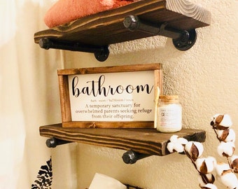 Funny Bathroom Sign, Bathroom Definition, A temporary sanctuary for overwhelmed Parents, Bathroom Humor
