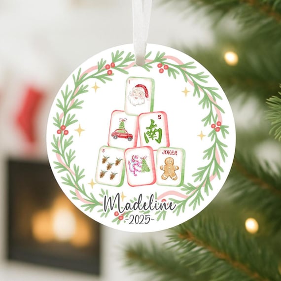 Mahjong Personalized Ornament, Mahjong Christmas Gift, Custom Gift for Mahj Player, Mah Jong Game Girls Mahjong Game Night, Group Gift Idea