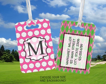 Golf Bag Tag, Womens Golf Bag ID Tag, Golf Accessories, Personalized Luggage Name Tag, Traveler Gift, Gift for Golfer, Girls Golf Bag Tag