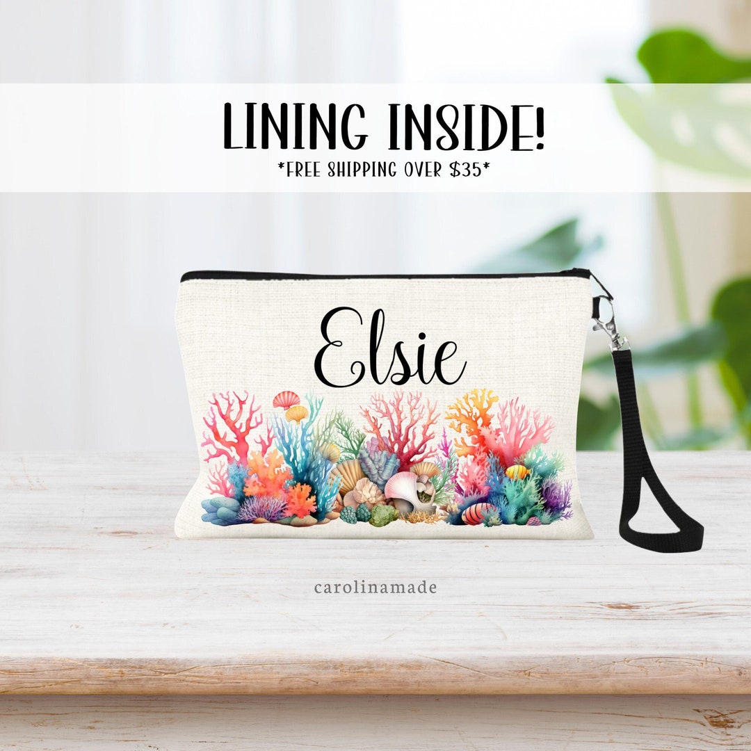 Underwater Coral Classic Cotton Make-Up Bag In Pink