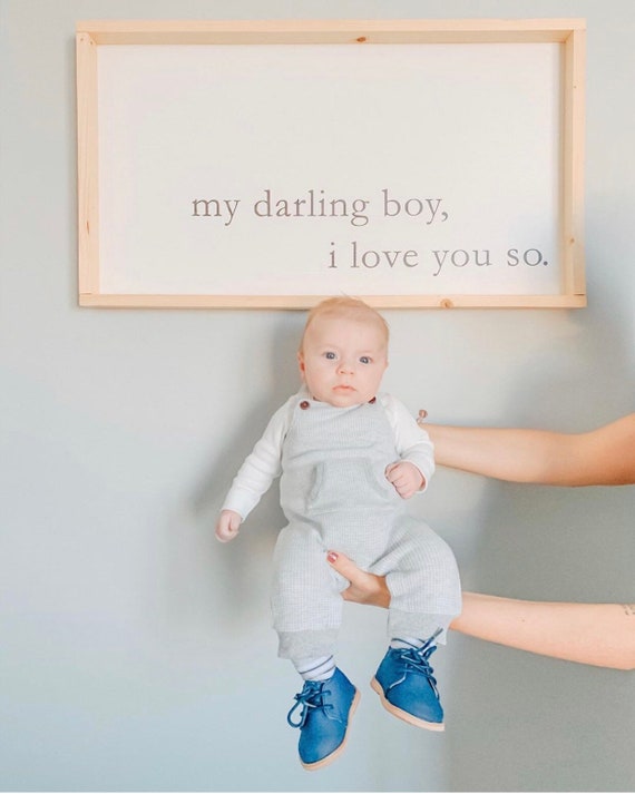 My Darling Boy I Love You So Farmhouse Nursey Above Crib Etsy