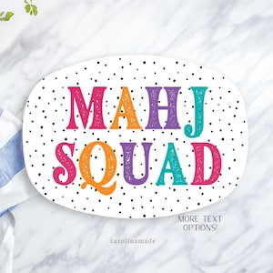 Mahjong Squad Party Platter, Personalized Mahjong Plate, Mother&#39;s Day Gift, Mahjong Birthday Gift, Mahjong Tile Gift Idea, Mahj girls Party