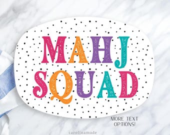 Mahjong Squad Party Platter, Personalized Mahjong Plate, Mother's Day Gift, Mahjong Birthday Gift, Mahjong Tile Gift Idea, Mahj girls Party