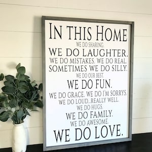 In This Home Sign, House Rules, We do sharing, we do love, Custom Family Rules Sign