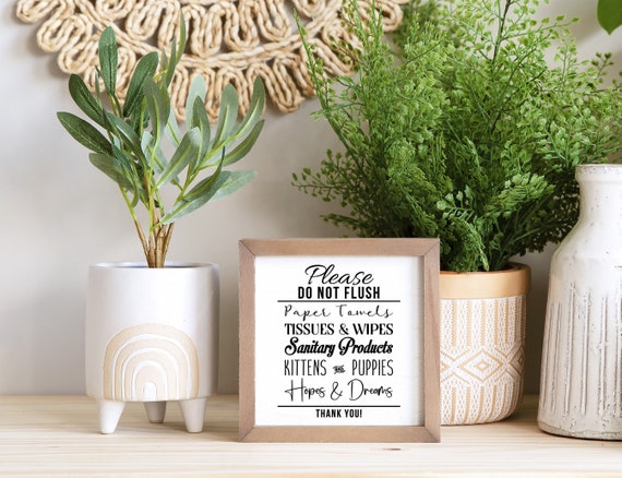 Please Do Not Flush Bathroom Sign, Funny Bathroom Rules, Bathroom Humor, Print, Potty Humor, Rustic, Business Bathroom Decor, Rental House