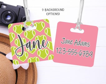 Tennis Tag, Personalized Tennis Name Bag Tag, Tennis Travel Bag Accessories, Custom Tennis Team Gifts, Tennis Racket Bag Tag, Tennis Gifts