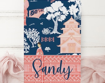 Mahjong Journal, Personalized Mahjong Notebook, Pink Floral Mahjong Tile Journal, Mahjong Game Night, Mahj Score Keeper, Mahjong Gift Ideas
