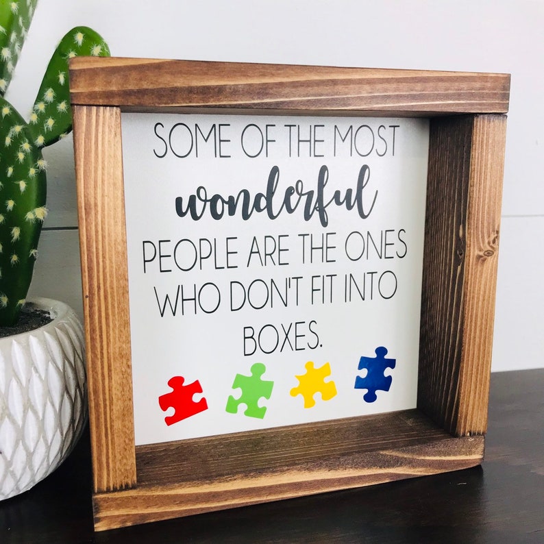 Autism Sign Autism Awareness Autism Gift Farmhouse Wood  Etsy