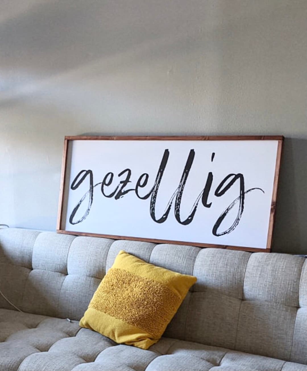 Gezellig Sign, Dutch Word Decor, Living Room Cozy Sign, Housewarming