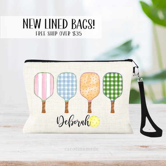 Pickleball Bag, Personalized Pickleball Gift, Pickelball Paddle Makeup Bag, Girls Pickleball Zipper Pouch, Pickleball Team Gift, Coach Gift