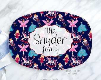 Personalized Nutcracker Platter, Custom Christmas Nutcracker Plate, Christmas Serving Platter, Nutcracker Gift Idea, Christmas Dinner Plate