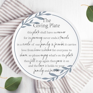 The Giving Plate, Housewarming Gift Idea, Gift for New Family, Wedding Gift Idea, Serving Plate, Hostess Gift, Friendship Sharing Plate